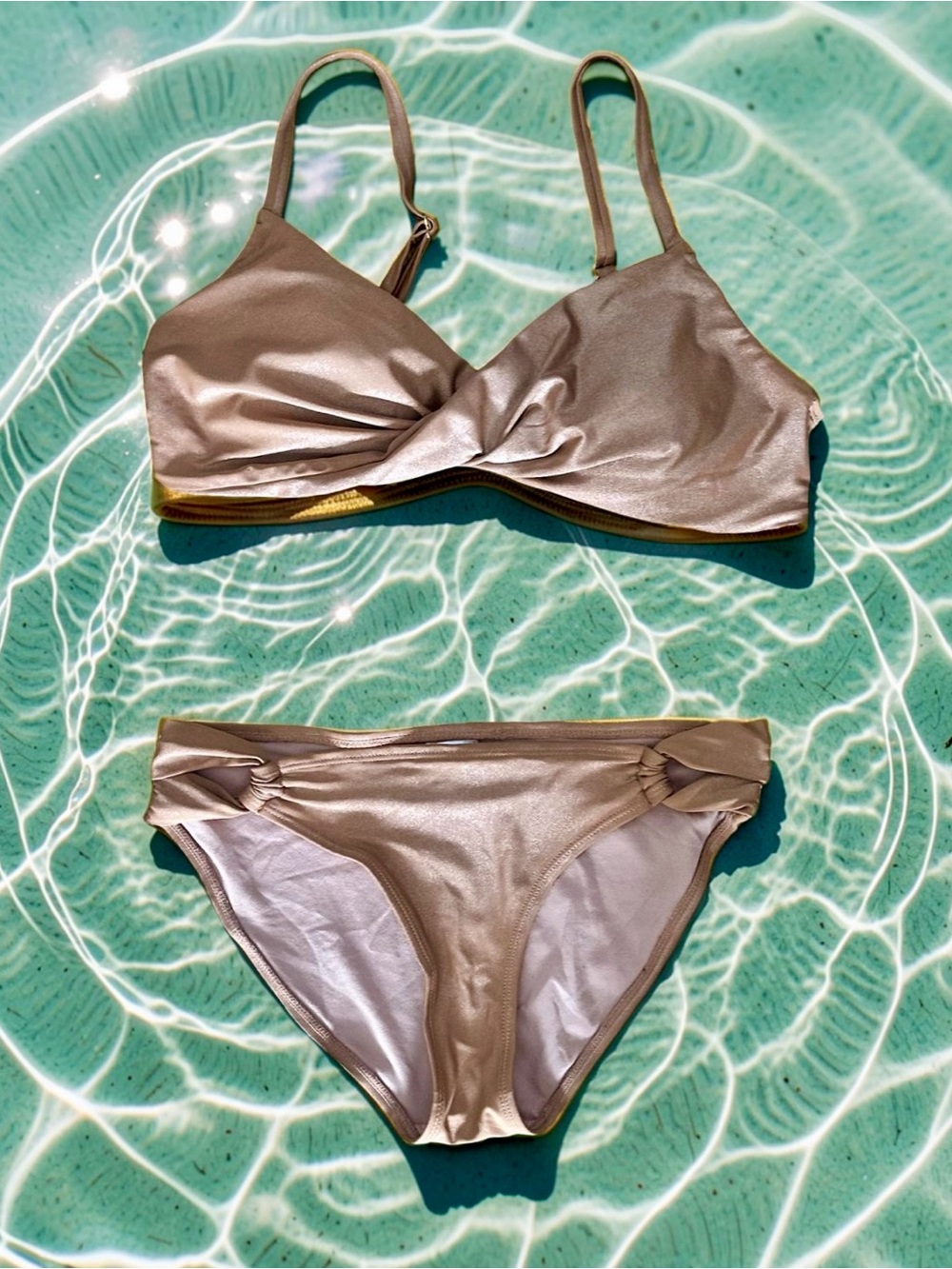 Shimmery Bronze Bikini Set